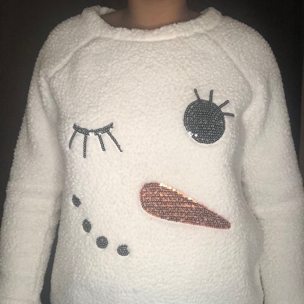 White Soft Christmas Snowman Sweater ☃️